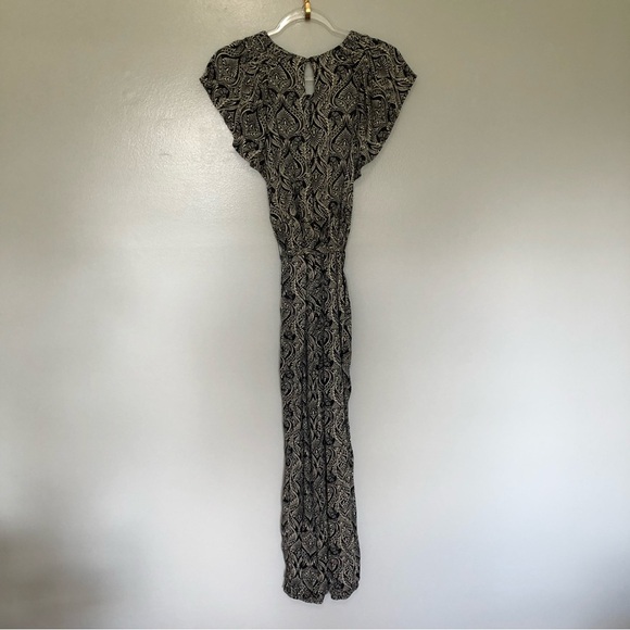 Anthropologie Zadie Jumpsuit Patterned Button Down Elastic Waist Navy White - Picture 3 of 9